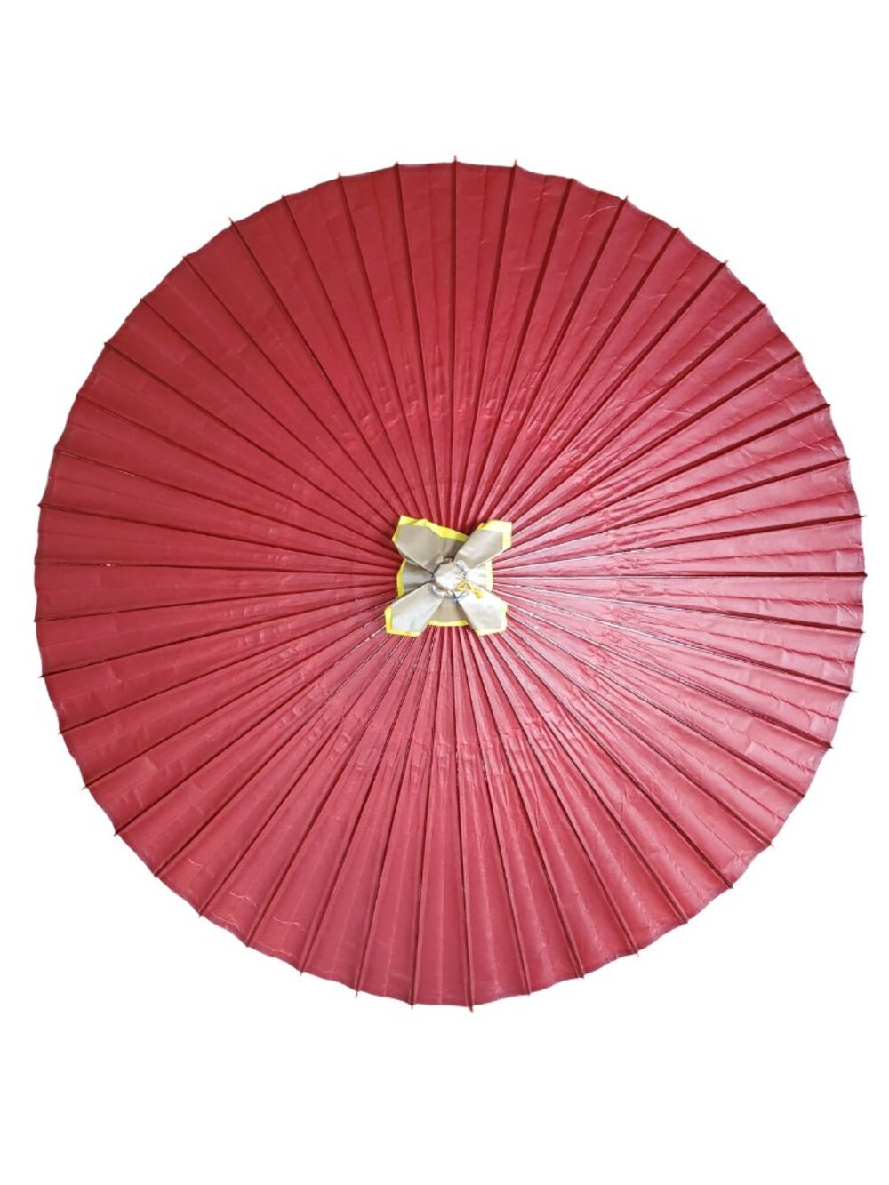 Vintage Japanese Wagasa Umbrella | Solid Red Oiled Paper Janome Gasa